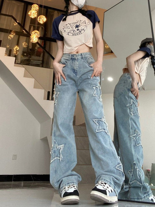 Women's Retro Denim Jeans: High Street Style