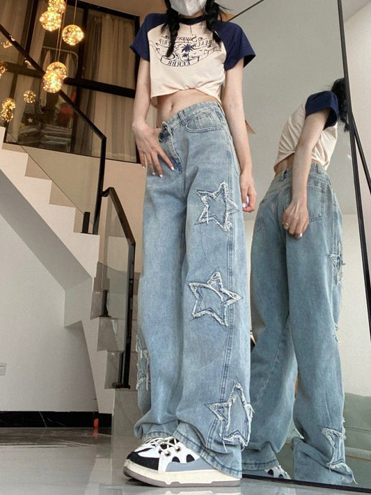 Women's Retro Denim Jeans: High Street Style
