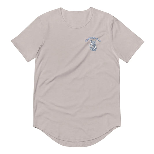 Men's Curved Hem Ancient Mermaid Anchor T-Shirt