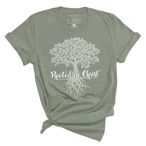 Women's Christian T-Shirt: Rooted in Christ - Soft, Modest Fit