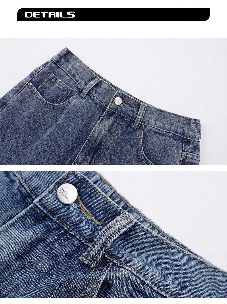 2025 New Korean Men’s Casual Wide-Leg Jeans – Classic Straight Fit Denim Pants