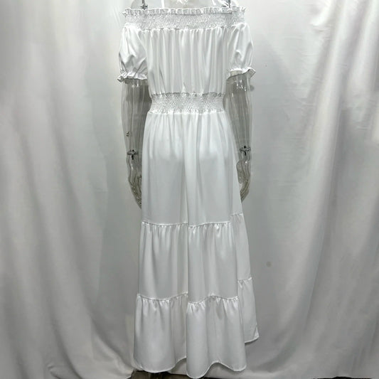 2024 Women’s Off-Shoulder Ruffle Mini Dress – Summer Sexy A-Line Boho Sundress with Flare Sleeves