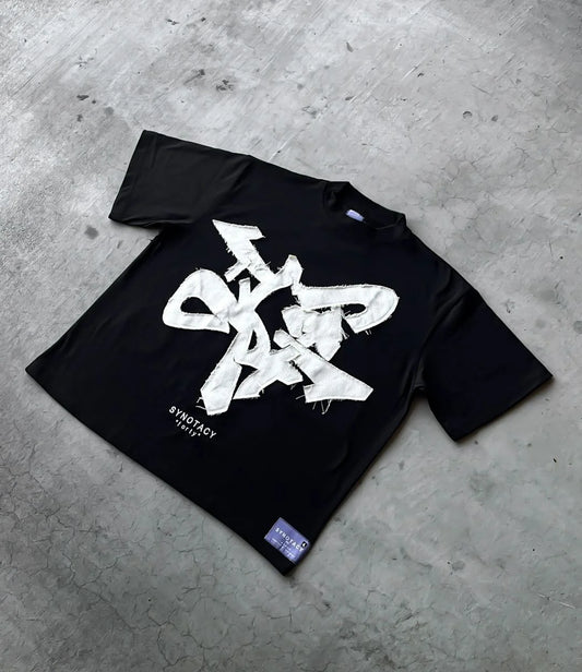 Oversized Y2K Graphic T-Shirt: Harajuku Patchwork Style