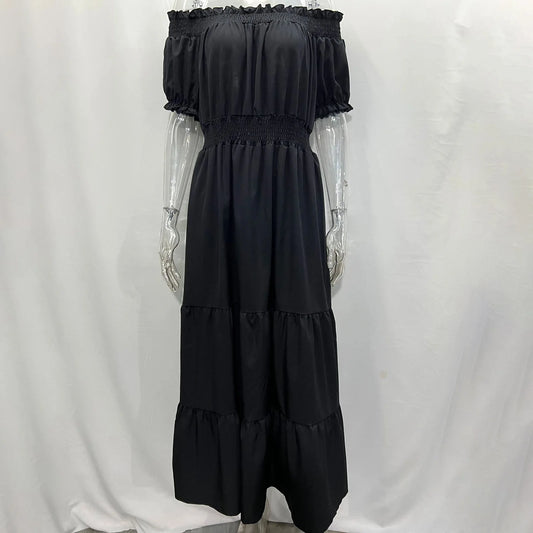 2024 Women’s Off-Shoulder Ruffle Mini Dress – Summer Sexy A-Line Boho Sundress with Flare Sleeves