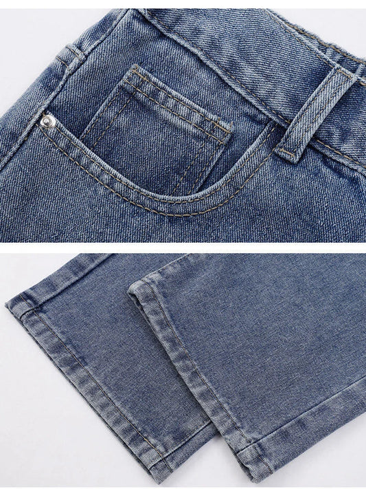 2025 New Korean Men’s Casual Wide-Leg Jeans – Classic Straight Fit Denim Pants