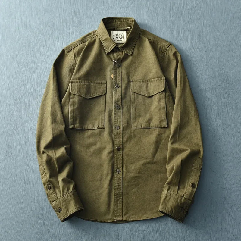Korean Fashion Men's Loose Fit Long Sleeve Shirt - Casual & Comfortable