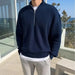 Men’s Half-Zip Stand Collar Sweater – Autumn Winter Casual High Street Pullover