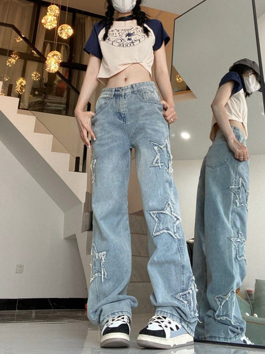 Women's Retro Denim Jeans: High Street Style