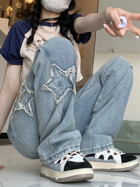 Women's Retro Denim Jeans: High Street Style